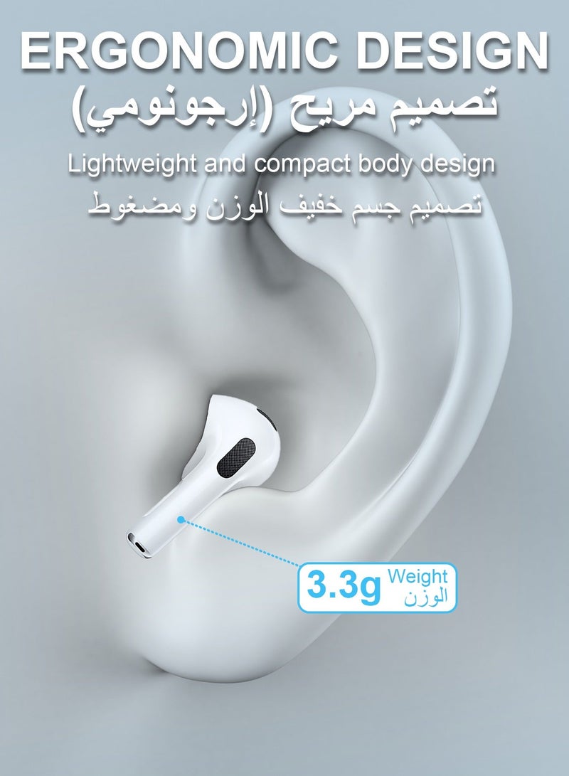DUDAO U4S TWS Wireless Earbuds Bluetooth 5.3, In-Ear Design with Touch Control & Type-C Charging – White - Image 4