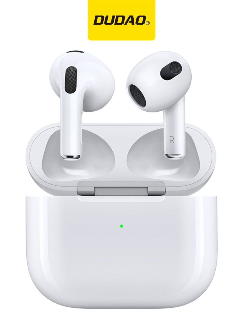 دوداو سماعات أذن لاسلكية U4S TWS بتقنية بلوتوث 5.3 داخل الأذن مع تحكم باللمس وصوت HiFi وشحن Type-C – أبيض - Image 1