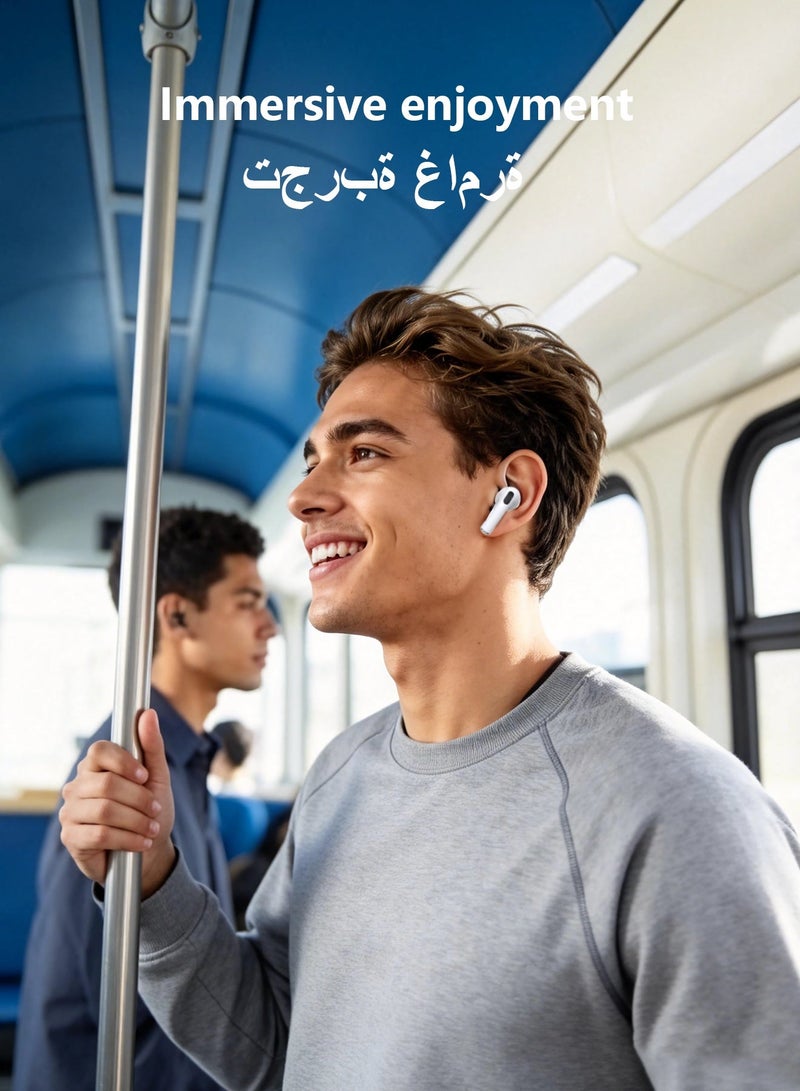 دوداو سماعات أذن لاسلكية U4S TWS بتقنية بلوتوث 5.3 داخل الأذن مع تحكم باللمس وصوت HiFi وشحن Type-C – أبيض - Image 3