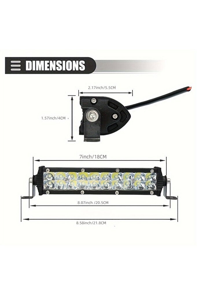 ريحني قطعة واحدة 7 إنش 60 واط نحيف وخط LED مزدوج الصف وشريط LED 7 إنش لمصباح عمل فائق النحافة لشاحنات الدفع الرباعي 4X4 للطرق الوعرة - Image 2