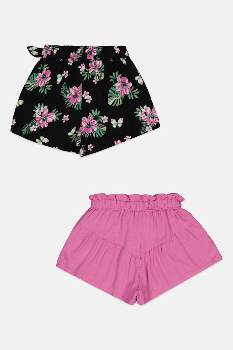 Nanette lepore Toddlers Girl 2Pcs Floral Print Basic Shorts, Multicolor - Image 3