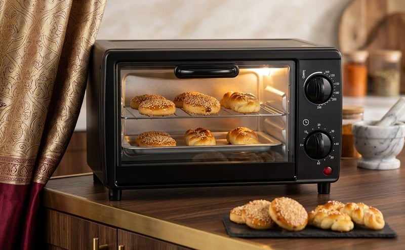 Mini Toaster Oven for Home, Black, 60 Minutes Timer, 250℃ Temperature, Suitable for Baking and Roasting - Image 3
