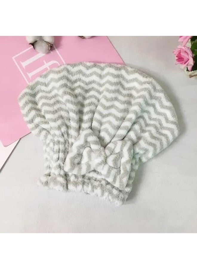 قطعتان من غطاء منشفة الشعر من الألياف الدقيقة، قبعات تجفيف الشعر مع عقدة فيونكة، غطاء سريع الجفاف ماص للنساء، غطاء منشفة ناعم لتجفيف الشعر، سريع الجفاف - Image 5