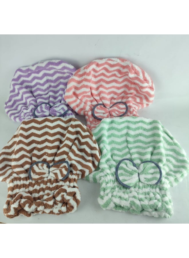 قطعتان من غطاء منشفة الشعر من الألياف الدقيقة، قبعات تجفيف الشعر مع عقدة فيونكة، غطاء سريع الجفاف ماص للنساء، غطاء منشفة ناعم لتجفيف الشعر، سريع الجفاف - Image 1