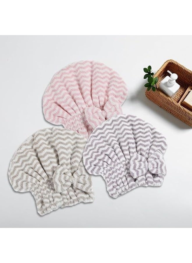 قطعتان من غطاء منشفة الشعر من الألياف الدقيقة، قبعات تجفيف الشعر مع عقدة فيونكة، غطاء سريع الجفاف ماص للنساء، غطاء منشفة ناعم لتجفيف الشعر، سريع الجفاف - Image 3