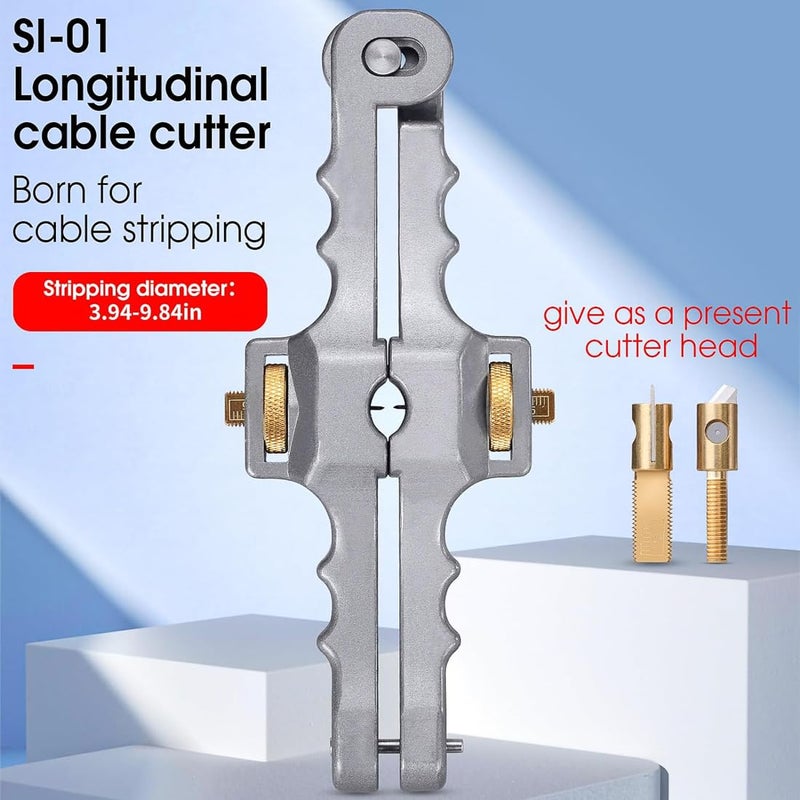 uptodateproducts سكين تقشير الكابلات البصرية من Uptodateproducts، مقشر كابلات مدرعة 394 إلى 984، قاطع كابلات الألياف البصرية مع 2 شفرة احتياطية، مقشر كابلات منتصف المدى 1025 مم - Image 2