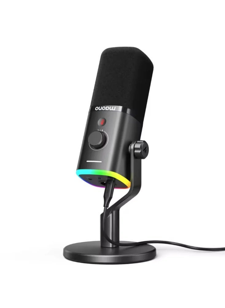 MAONO PD100X Professional USB/XLR Gaming Microphone for Streaming & Content Creation | Dynamic Cardioid Mic with Customizable RGB Lighting, Noise Isolation & Real-Time Monitoring | Ideal for Gaming, Podcasting, YouTube & Online Meetings | Black - Image 1