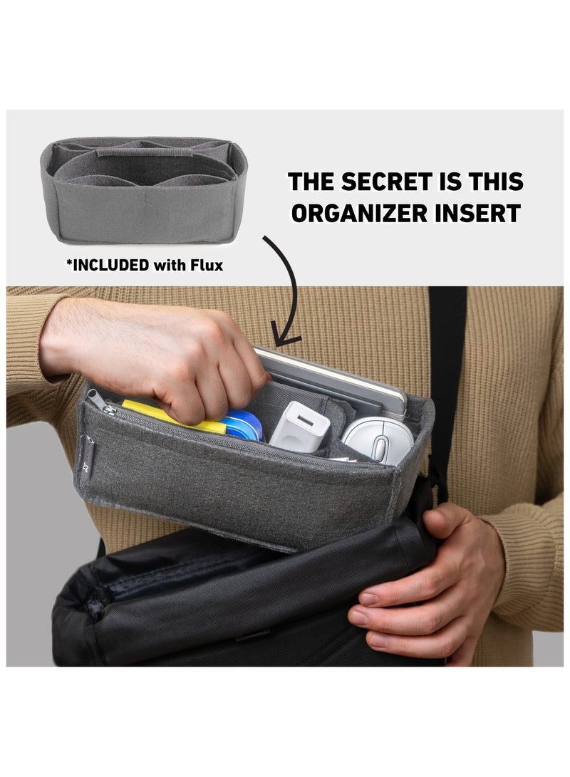 Piorama FLUX Waterproof Organizer Sling Bag 4L – 600D Nylon, YKK Zipper, Custom Felt Insert, Quick-Access Top, Adjustable Straps – Everyday Crossbody/Camera Sling (IP64) - Image 4