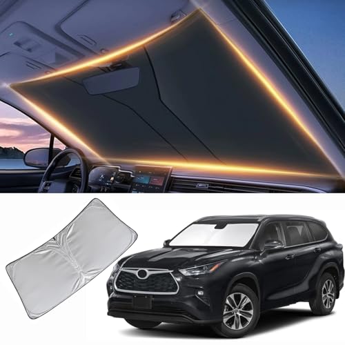 LZYYQX Windshield Sun Shade for Toyota Highlander Front Window Shades Cover for 2014-2025 2026 Highlander Windshield Sun Visor Protector Car Accessories - Image 1