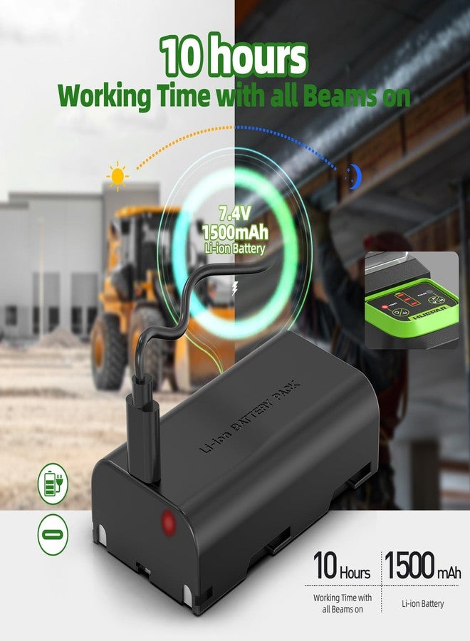 Huepar Self Leveling Laser Level Green Cross Line Laser with 2 Plumb Dots Laser Tool -360° Horizontal Line Plus 140° Vertical Level Laser with Up & Down Points -Magnetic Bracket&AA Batteries Included - Image 3