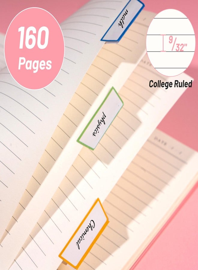 Yoment Spiral Notebook College Ruled A5 Spiral Bound Journal 160 Pages Thick Paper Plastic Hardcover Spiral Notebook 5x7 Wire Bound Notebooks for Note Taking School Office Supplies,Pink - Image 2