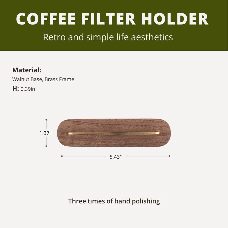 VANDROOP Coffee Filter Holder, Cone Coffee Filter Holder Storage, Coffee Filter Stand for Coffee Filters Size #01 and #02 (B Walnut) - Image 3