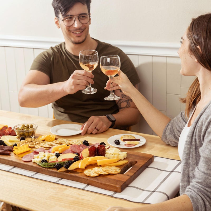 Home Beets Large Acacia Serving Board with Handles, 36 x 12 Inch Rectangular Charcuterie Platter, Natural Wood Server for Meat, Cheese Board, and Party Appetizers, Extra Long 3ft, Light - Image 5