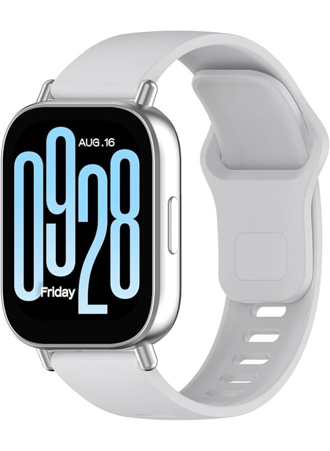 سوار ساعة شاومي ريدمي 5 أكتيف، مناسب للرجال والنساء، مقاس 22 مم، قابل للتعديل، مصنوع من السيليكون، سهل الفك والتركيب، لون رمادي. - Image 4