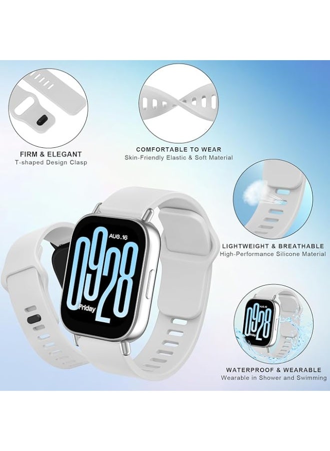 سوار ساعة شاومي ريدمي 5 أكتيف، مناسب للرجال والنساء، مقاس 22 مم، قابل للتعديل، مصنوع من السيليكون، سهل الفك والتركيب، لون رمادي. - Image 3