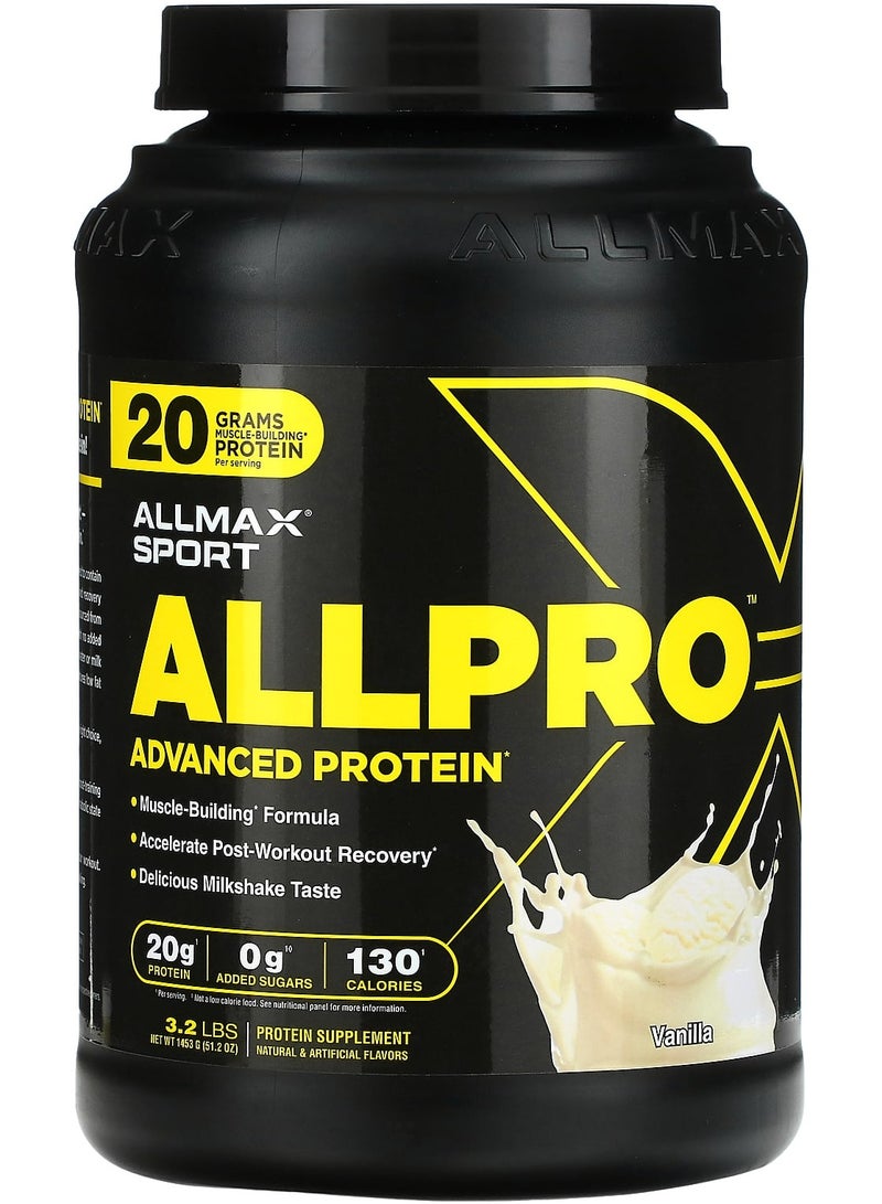 Allmax Sport, ALLPRO Advanced Protein, Vanilla, 3.2 lb (1,453 g)