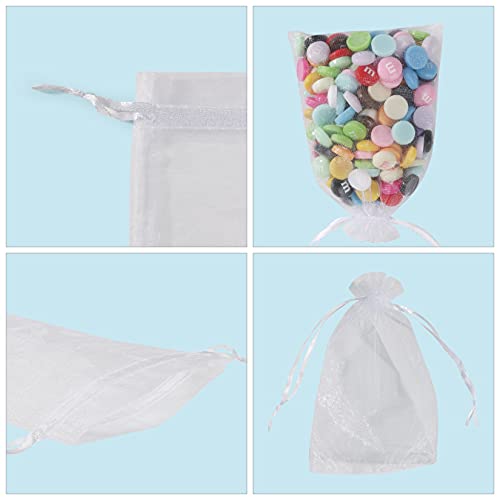 ANZNKU 50 Pack Organza Bags 4 x 6 inch Small Bags, Favor Bag, Sheer Mesh Bag, White Gift Pouches with Drawstring, Organza Favor Pouches, Packaging Pouch for Wedding Party Christmas - Image 4