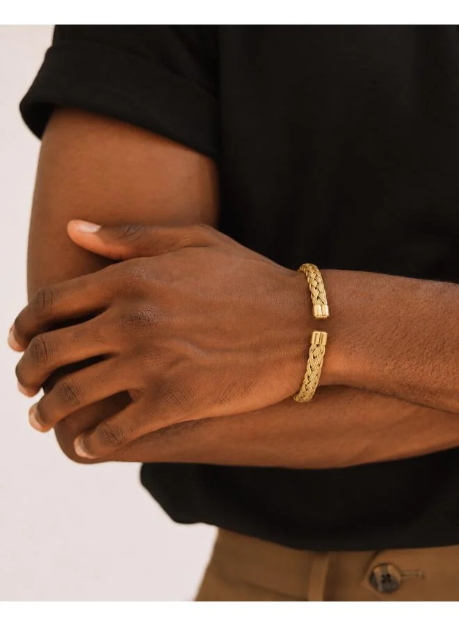 Seventy Five Braided Gold Cuff Bracelet