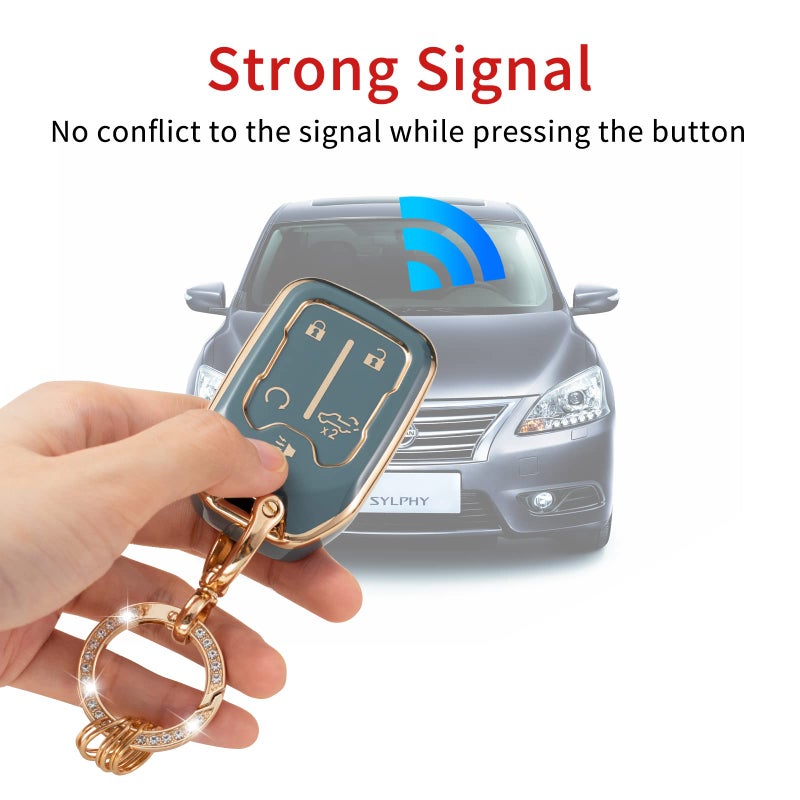 Gematay for GMC Key Fob Cover, Car Key Case Shell Protector for 2019-2022 Chevy Silverado GMC Sierra 1500 2500HD 3500HD, Blue - Image 3