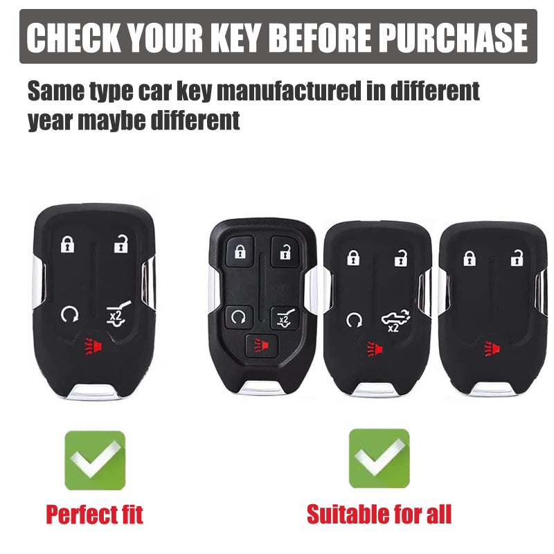 Gematay for GMC Key Fob Cover, Car Key Case Shell Protector for 2019-2022 Chevy Silverado GMC Sierra 1500 2500HD 3500HD, Blue - Image 2