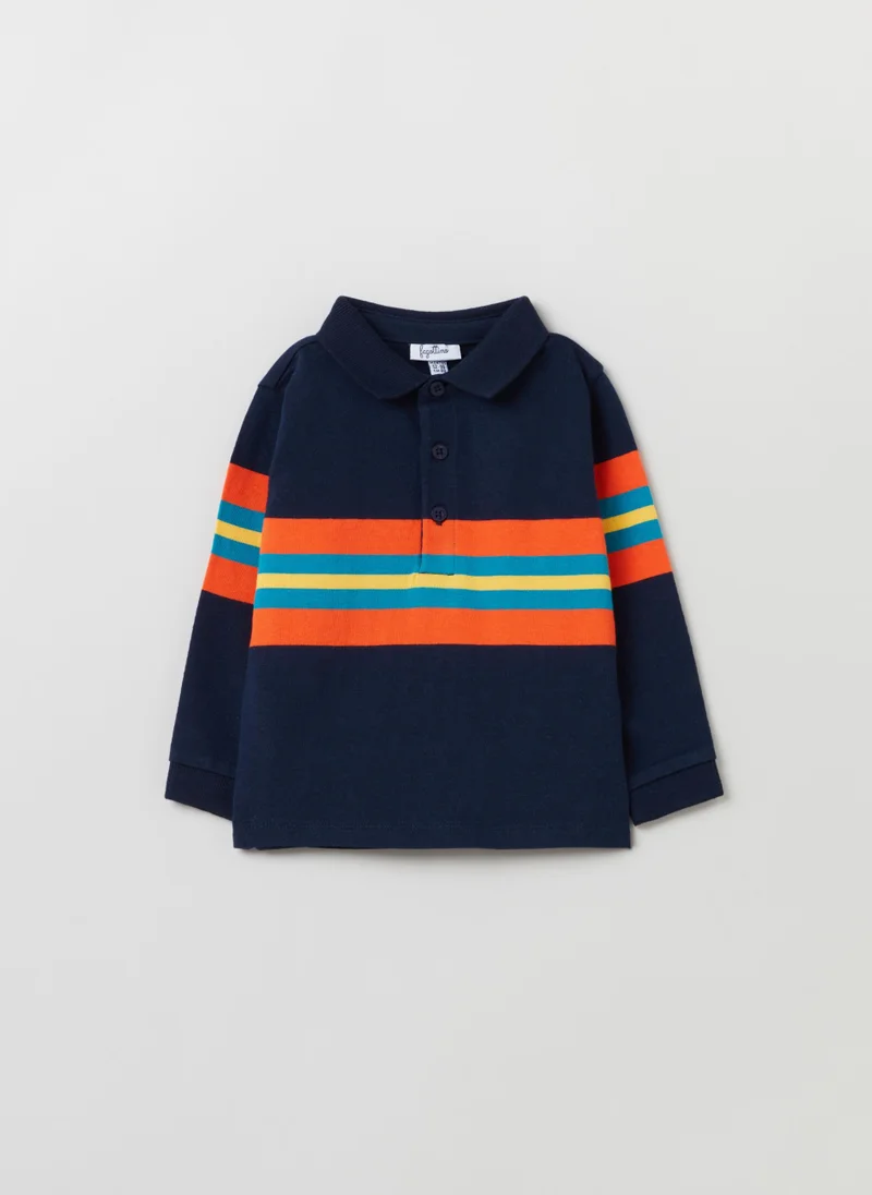 Ovs Long-sleeved polo shirt with stripe print