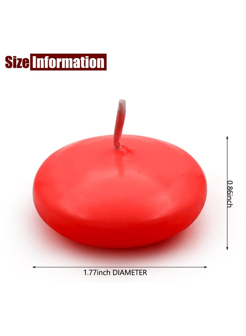هوم زون 6 قطع من الشموع العائمة، شموع حمراء غير معطرة بدون تنقيط بقطر 1.77 انش، شموع عائمة للمزهريات الاسطوانية وحفلات الزفاف وحفلات حمام السباحة والزفاف والعطلات وديكور المنزل (احمر) - Image 2
