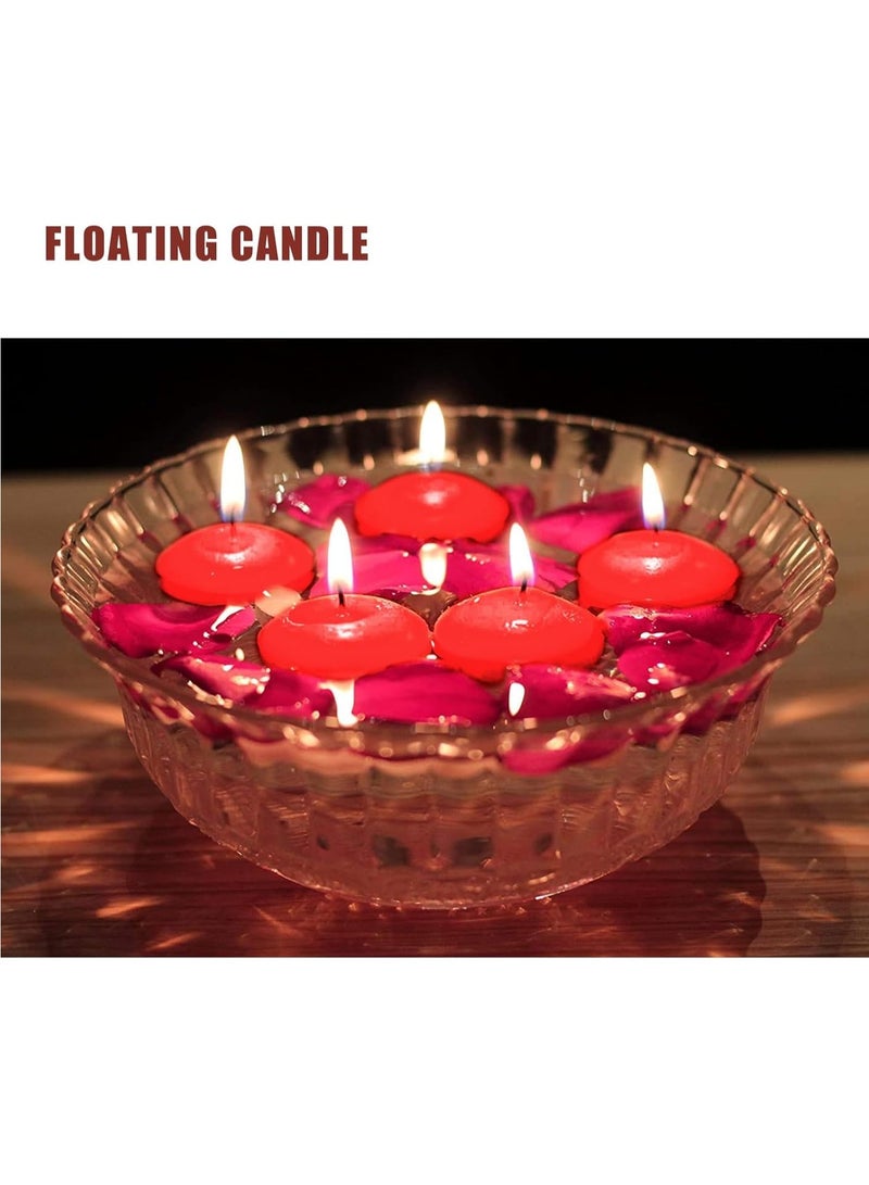 هوم زون 6 قطع من الشموع العائمة، شموع حمراء غير معطرة بدون تنقيط بقطر 1.77 انش، شموع عائمة للمزهريات الاسطوانية وحفلات الزفاف وحفلات حمام السباحة والزفاف والعطلات وديكور المنزل (احمر) - Image 4