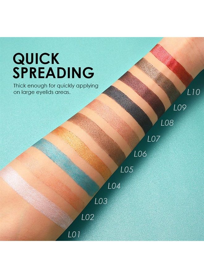 Erinde White Eyeshadow Stick, Glitter Shimmer Metallic Eye Shadow Crayon Makeup Pen, Cream Eye Highlighter Brightener Stick, Waterproof, Long Lasting, Highly Pigmented, Save Time (#L01) - Image 3