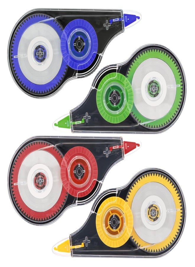 JEFURE 4 Pcs Colorful Correction Tape, 39.4 Ft White Wrong Out Tear-Resistant Bulk, Instant Corrections Easy To Use Applicator for School, Office, Note Taking, Journal (Tape Width 0.2 in, Clear) - Image 1