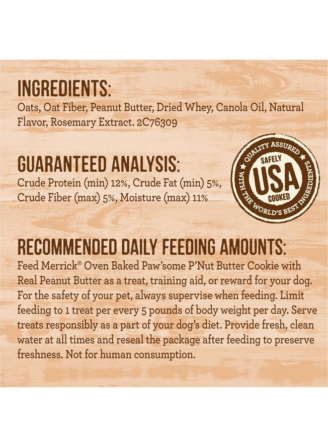 ميريك مكافآت الكلاب المخبوزة في الفرن، بسكويت طبيعي للكلاب، بسكويت زبدة الفول السوداني من Paw'Some مع زبدة الفول السوداني الحقيقية - كيس 11 أونصة - Image 4