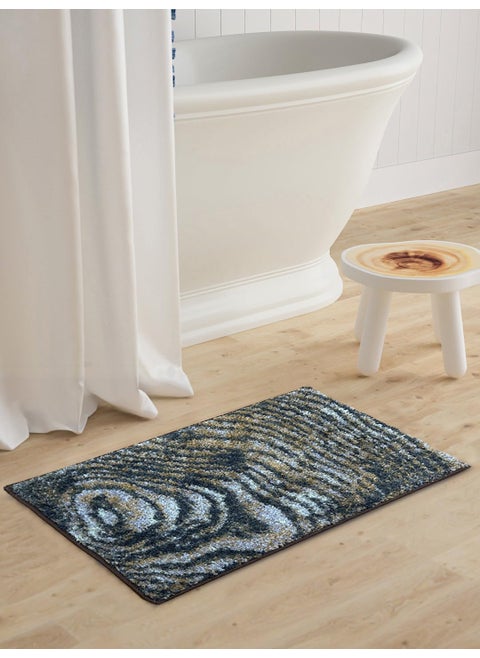 BIANCA Super Soft Designer Anti Slip Bath Mat -1pc Large (spa) Abstract-Grey/Brown