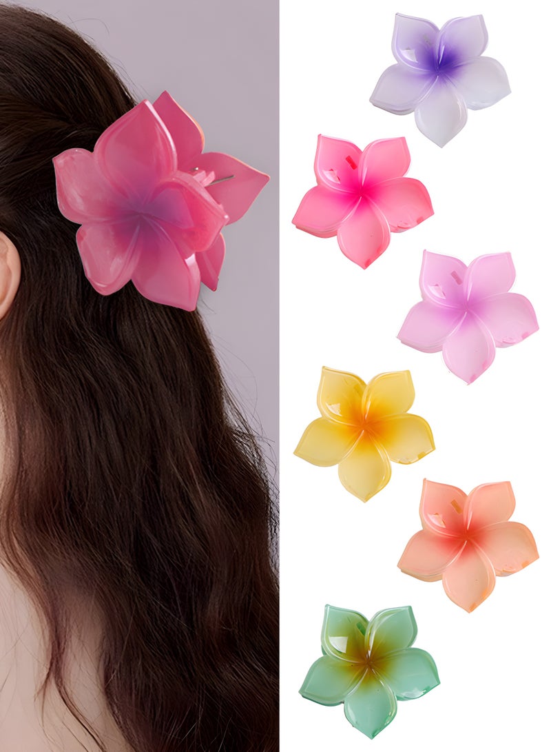 Lelet 6 Pack Plumeria Hair Clips for Women & Girls, Large Plumeria Claw Clips for Thick & Thin Hair, Strong Hold Non-slip Claw Clips, Cute Beach & Holiday Hair Accessories - Image 5
