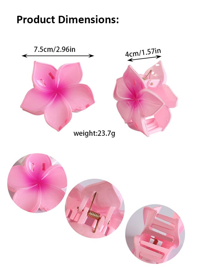 Lelet 6 Pack Plumeria Hair Clips for Women & Girls, Large Plumeria Claw Clips for Thick & Thin Hair, Strong Hold Non-slip Claw Clips, Cute Beach & Holiday Hair Accessories - Image 4