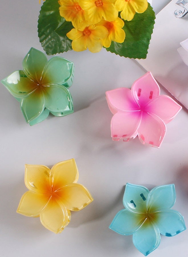 Lelet 6 Pack Plumeria Hair Clips for Women & Girls, Large Plumeria Claw Clips for Thick & Thin Hair, Strong Hold Non-slip Claw Clips, Cute Beach & Holiday Hair Accessories - Image 3