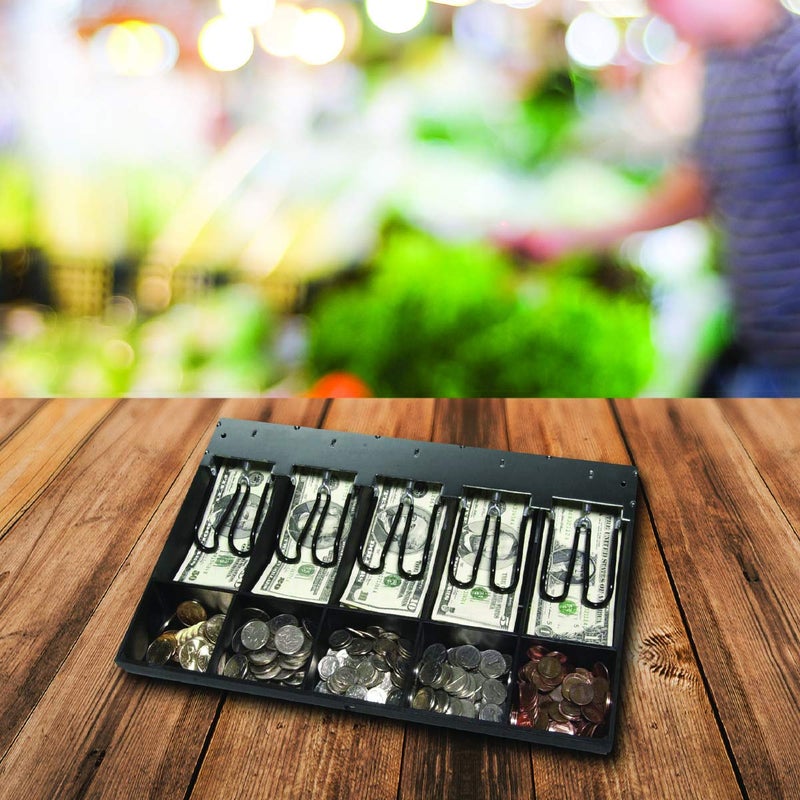 APG Cash Drawer Replacement Tray | Plastic Molded Till for Cash Registers | 5 Bill / 5 Coin Compartments | Measures 15.4" x 11.1" x 2.4" | PK-15VTA-BX - Image 5