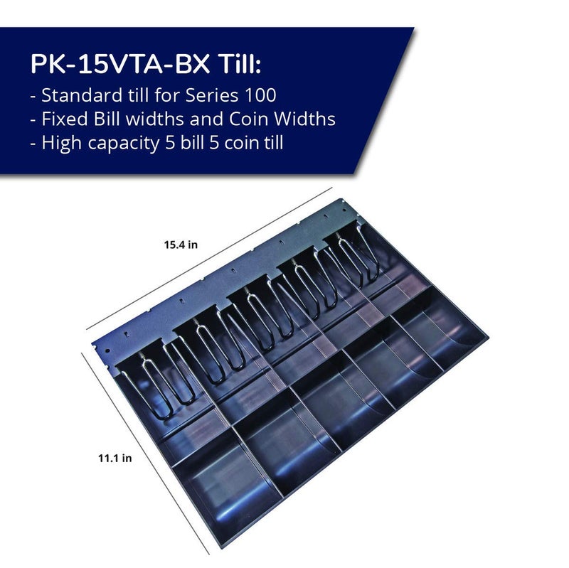 APG Cash Drawer Replacement Tray | Plastic Molded Till for Cash Registers | 5 Bill / 5 Coin Compartments | Measures 15.4" x 11.1" x 2.4" | PK-15VTA-BX - Image 2