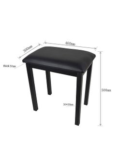 Mike Music Single Piano Bench,Single Seat Electronic Keyboard Bench,Iron Leg Piano Stool,Digital/Electric Piano Chair Seat with Thickened Sponges PU Leather Padded Cushion Black  - Image 2