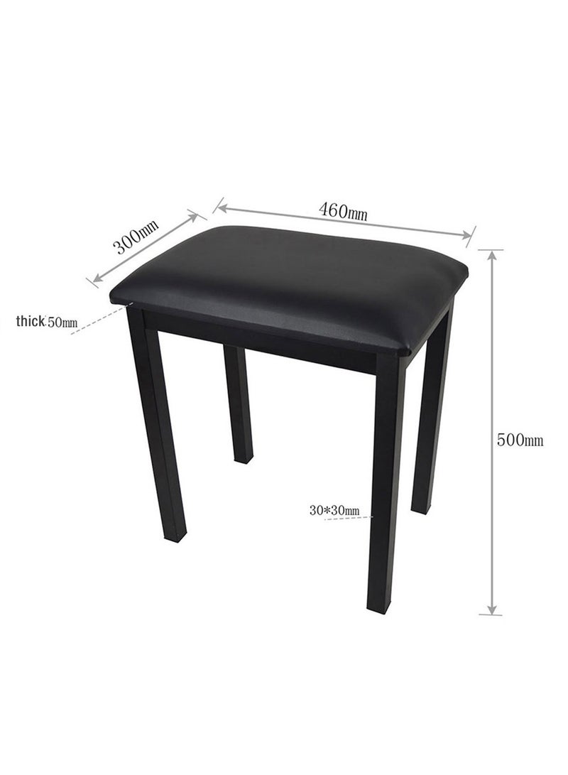 Mike Music Single Piano Bench,Single Seat Electronic Keyboard Bench,Iron Leg Piano Stool,Digital/Electric Piano Chair Seat with Thickened Sponges PU Leather Padded Cushion Black  - Image 2