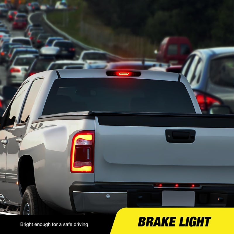 Nilight Third Brake Light High Mount 3rd Stop Reverse Cargo LED Lighting for Chevy Silverado GMC Sierra 1500 2500 3500HD 2007-2013 Pickup Truck Rear Cab Center Tail Lights - Image 4