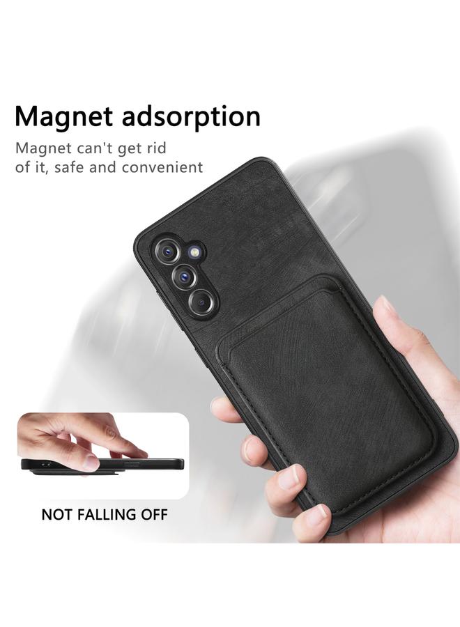 اس-توب جراب هاتف Samsung Galaxy A15 من الجلد بتصميم كلاسيكي مع حقيبة بطاقات مغناطيسية - Image 5