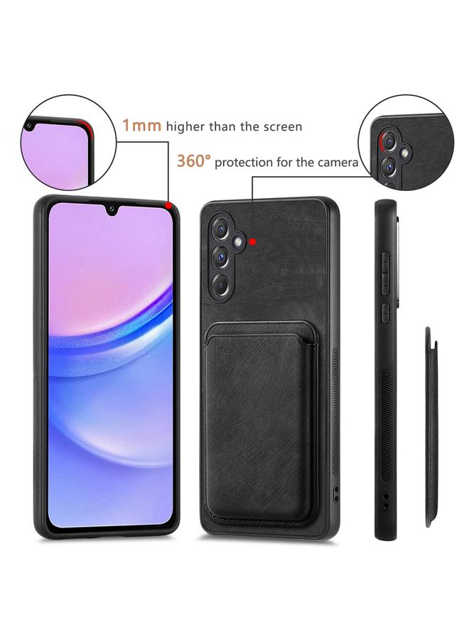 اس-توب جراب هاتف Samsung Galaxy A15 من الجلد بتصميم كلاسيكي مع حقيبة بطاقات مغناطيسية - Image 4