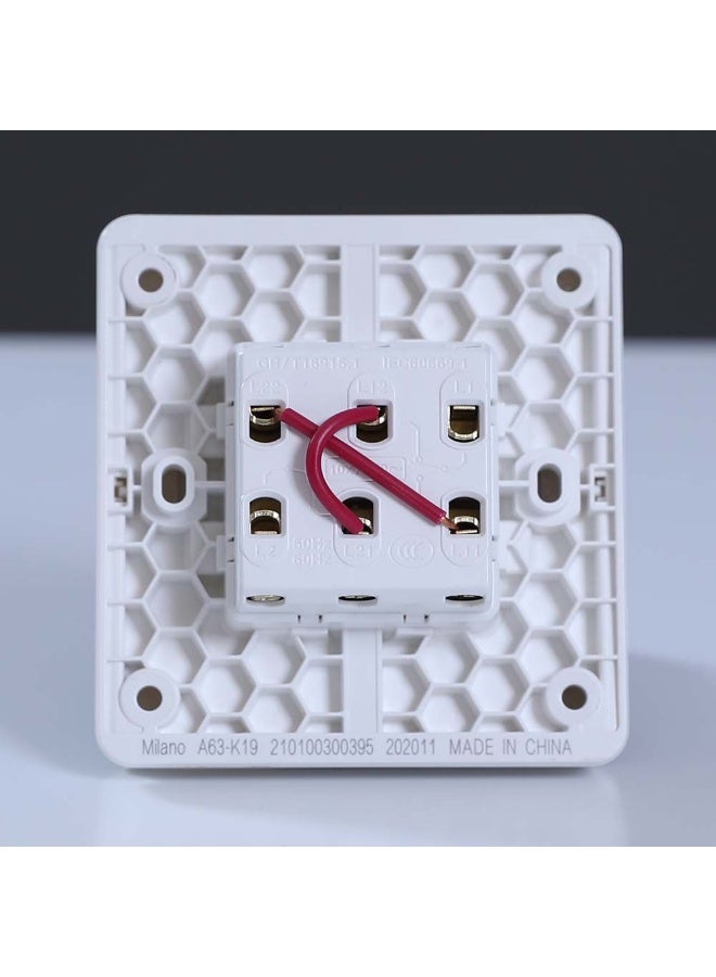 DANUBE HOME Milano 1 Gang Intermediate Switch For Electric Circuit - Piano White Finish Durable Polypropylene Electrical Switch Indoor Lighting Fixture Home Electronic Accessories - 8X8X4Cm - Image 5