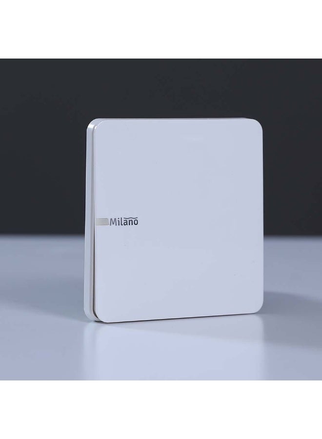 DANUBE HOME Milano 1 Gang Intermediate Switch For Electric Circuit - Piano White Finish Durable Polypropylene Electrical Switch Indoor Lighting Fixture Home Electronic Accessories - 8X8X4Cm - Image 4