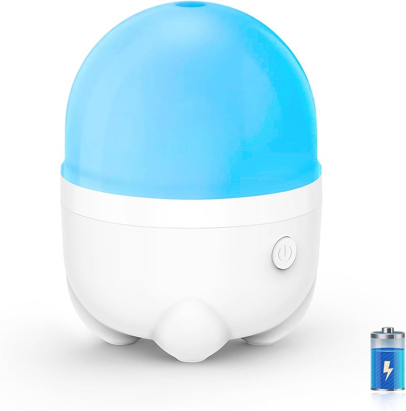 150ML Cordless Essential Oil Diffuser, Rechargeable Battery Powered Diffuser, Small Portable Aromatherapy Air Humidifier, 6 Hours Works with 7 LED Color Changing Lights