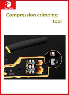 FSATECH Network Cable Crimping Tool .6 Modular Crimping Device Wire Stripper Ethernet Cable Connection Tool  - Image 4