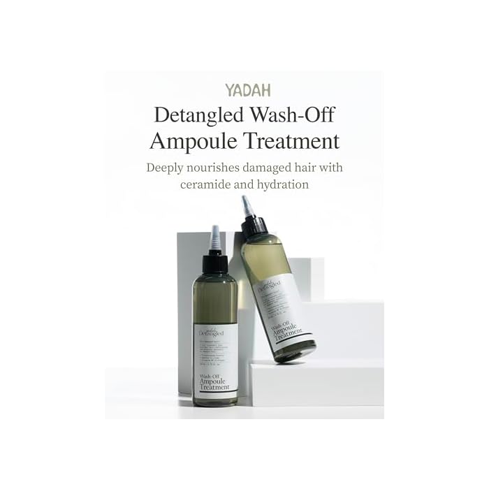 YADAH Detangled Wash-Off Ampoule Treatment 6.76 fl oz | Deep Repair & Nourishment with Ceramide NP, Hyaluronic Acid, Avocado Oil | Smooths, Moisturizes, Restores Shine for Damaged, Dry, Frizzy Hair - Image 2