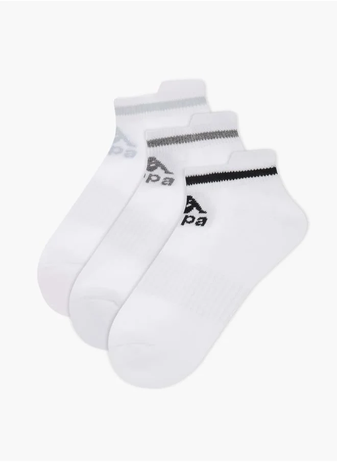 Kappa Logo Print Ankle Length Socks - Set of 3