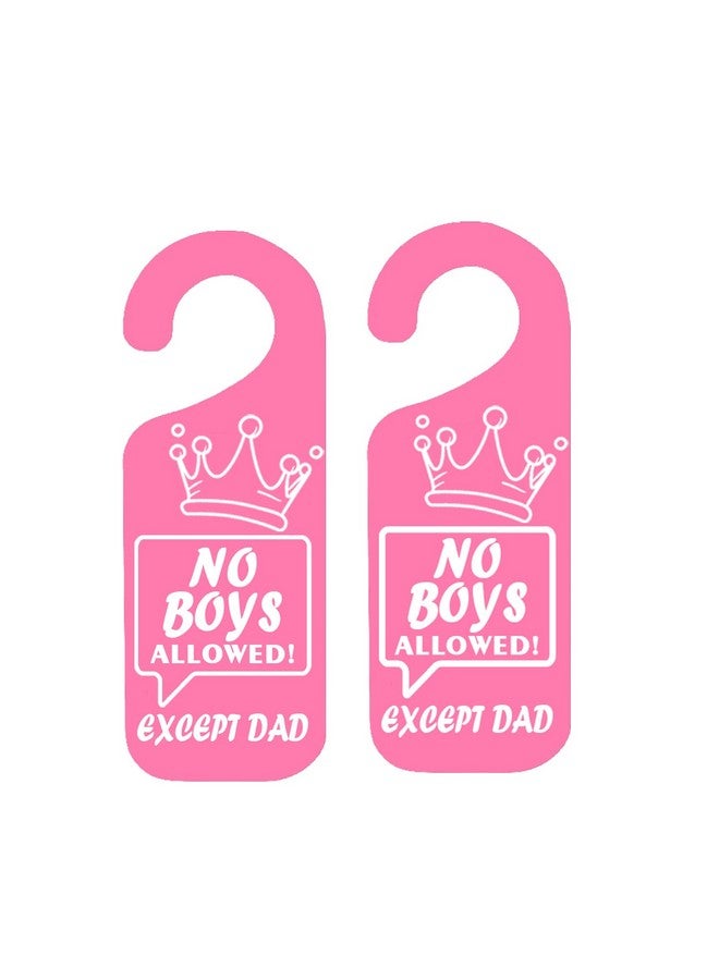 Besttile Girls Only No Boys Allowed Door Hanger Sign 3.5x9.5 Inch Girl Cave Sign for Nursery Toddler Room Decorations,2 Pcs - Image 4
