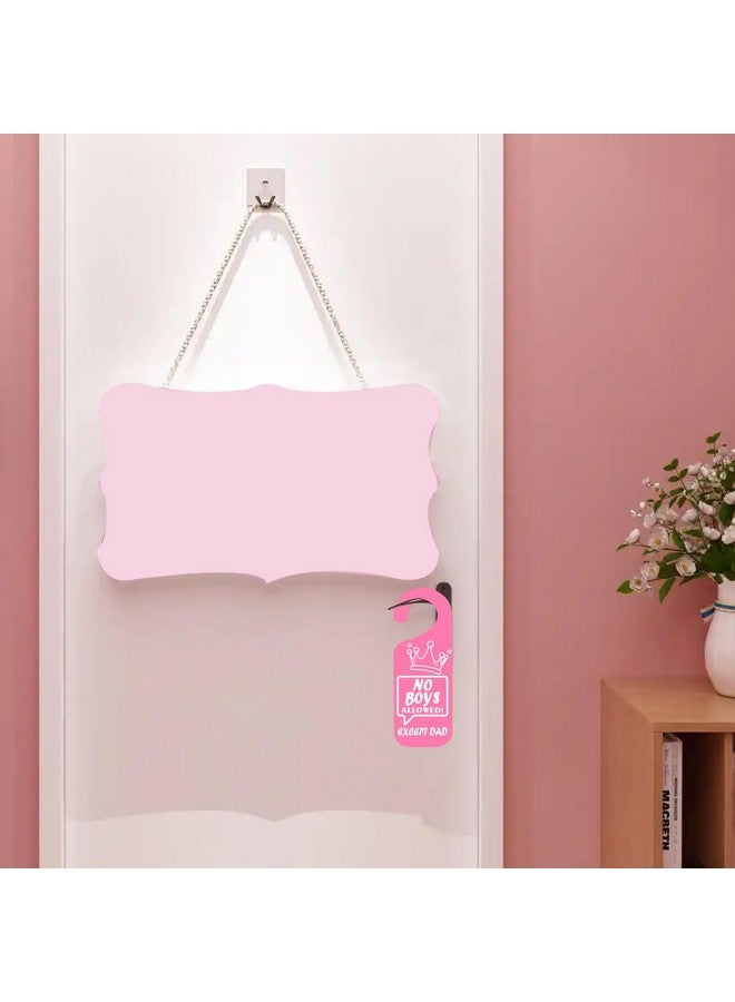 Besttile Girls Only No Boys Allowed Door Hanger Sign 3.5x9.5 Inch Girl Cave Sign for Nursery Toddler Room Decorations,2 Pcs - Image 5