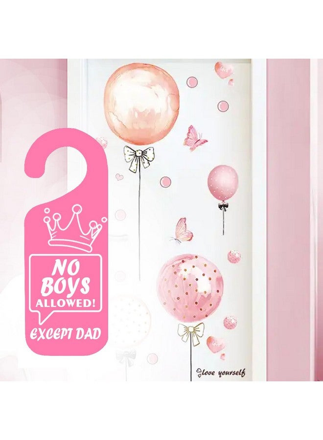 Besttile Girls Only No Boys Allowed Door Hanger Sign 3.5x9.5 Inch Girl Cave Sign for Nursery Toddler Room Decorations,2 Pcs - Image 3